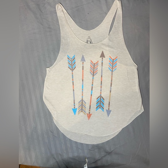 Womens Bear Dance Racer back Tank Top With Arrows Sz Small - Picture 2 of 9